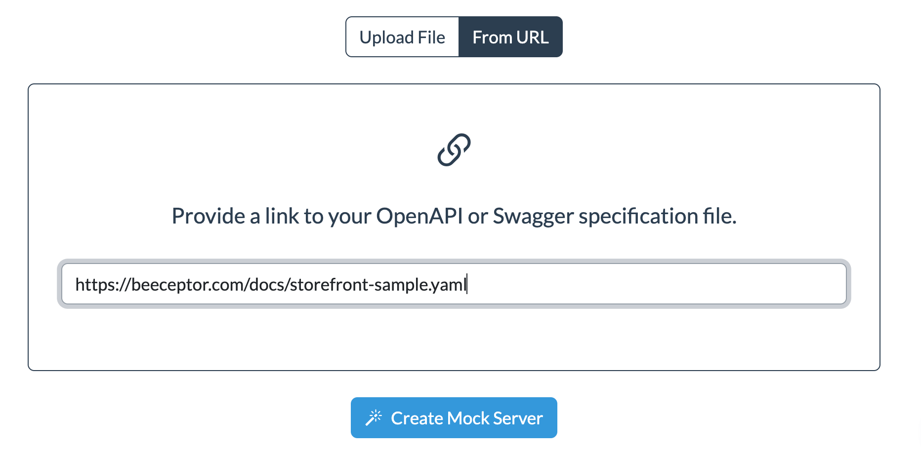 Beeceptor - accepts OpenAPI URL to start building mock