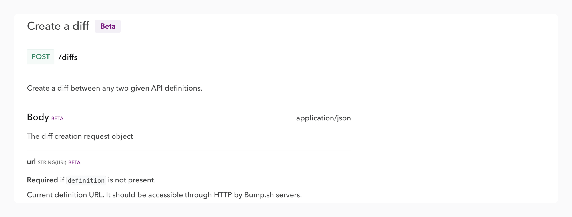 Image of a beta tag applied to an operation